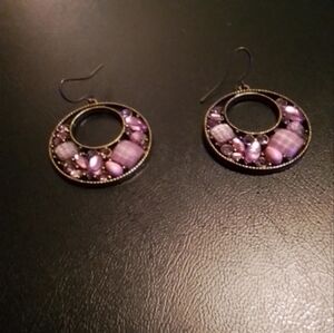 Elegant Purple Hoop Earrings